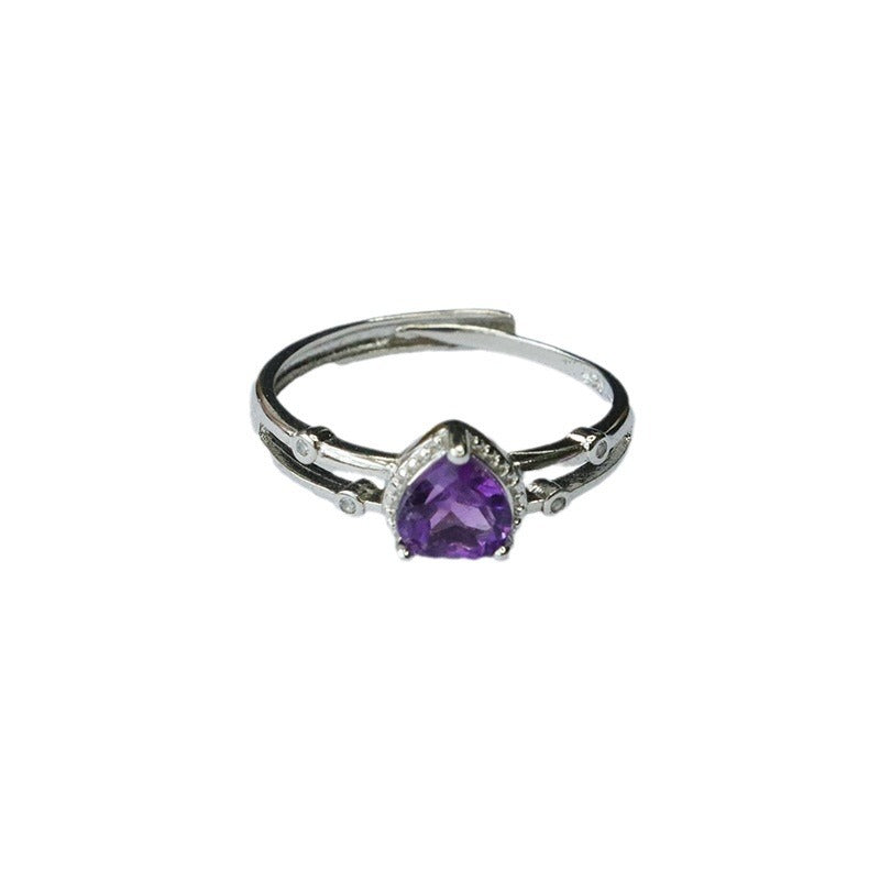 Natural Amethyst Love Ring Purple Colorful Jewelry Ring Jewelry CB3092904 