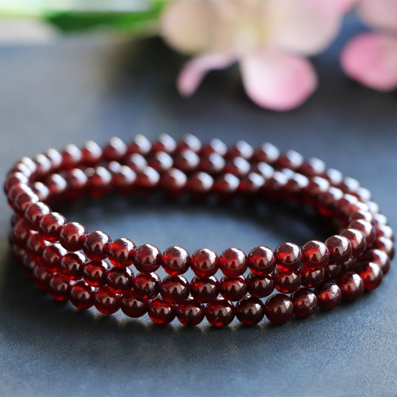 Natural garnet wine red bracelet multi-ring women's stone crystal colorful jewelry gift CB2113009 