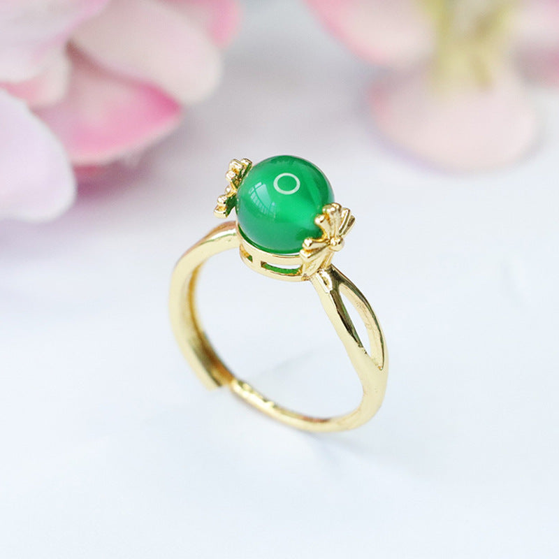 Carnelian ring chrysoprase rotatable ring ring MN3101303