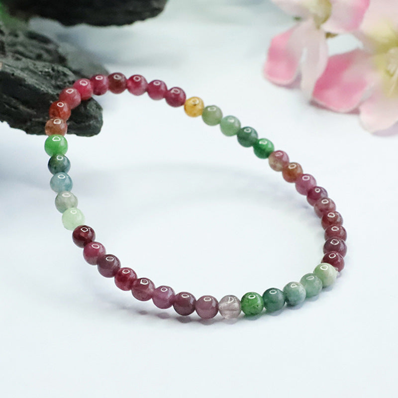 Natural rainbow tourmaline bracelet Brazilian old material gradient bracelet for women CB3022404 