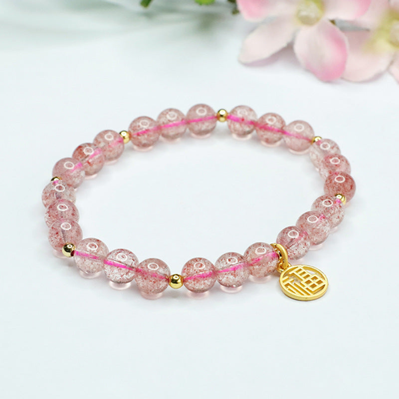 Natural strawberry crystal bracelet ice translucent red strawberry crystal women's bracelet CB3032905 