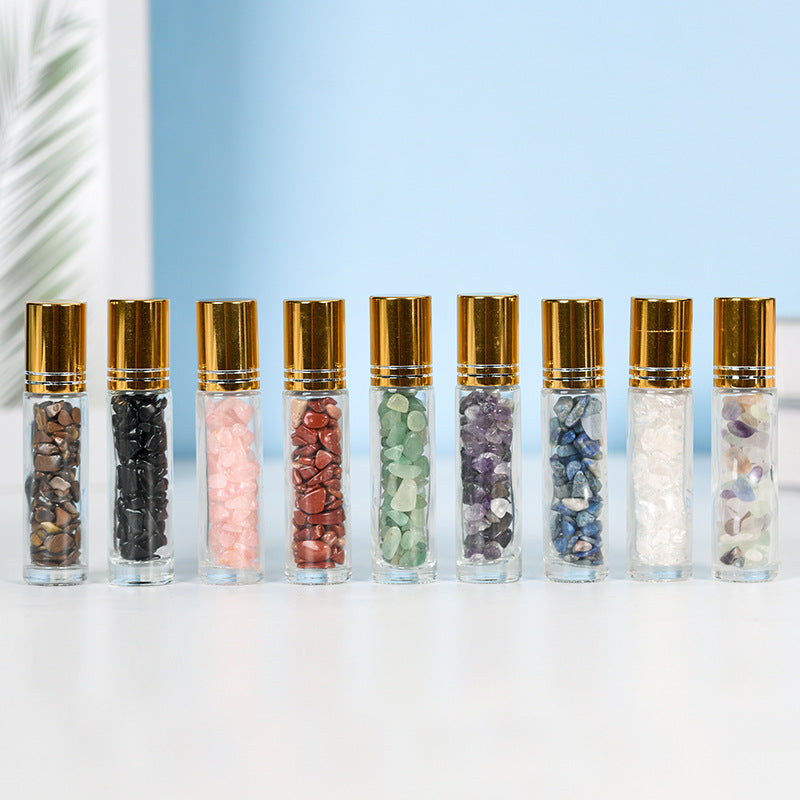 Natural crystal gravel drift bottle gift box set 7 color beads bottle mine standard popular science English children's gift 