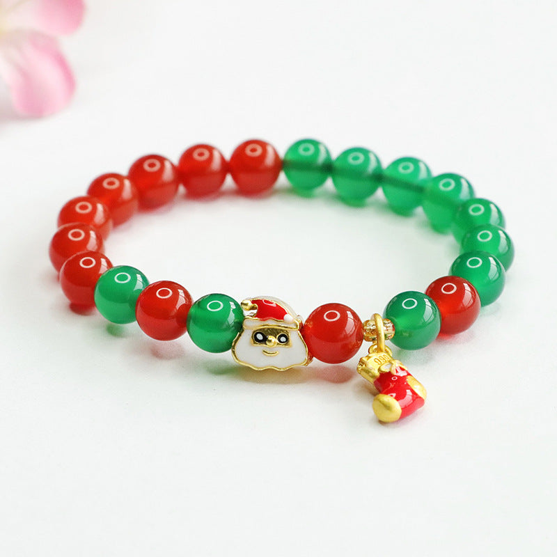 Customized red agate bracelet chrysoprase bracelet Christmas ornament CB3111404