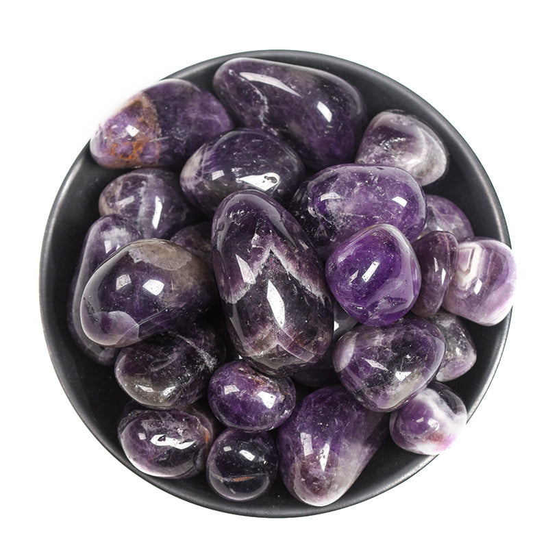 Demagnetized stone amethyst crystal tumbled stone powder crystal gravel fish tank stone home decoration ornaments healing stone 