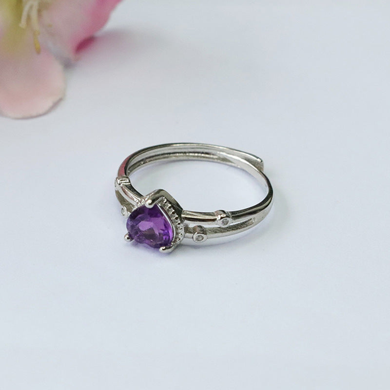 Natural Amethyst Love Ring Purple Colorful Jewelry Ring Jewelry CB3092904 