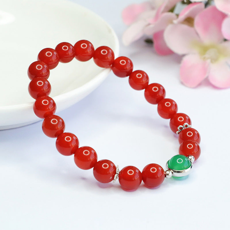 Natural red agate bracelet imperial chrysoprase bracelet new Chinese style MN4011504