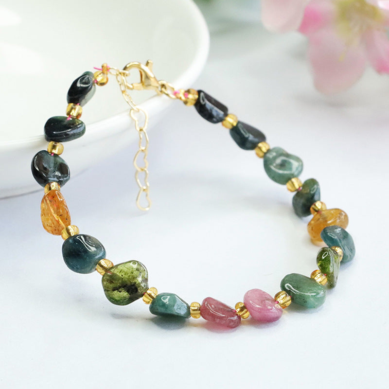 Natural Tourmaline Bracelet Candy Color Colorful Treasure Bracelet Crystal CB3092207 