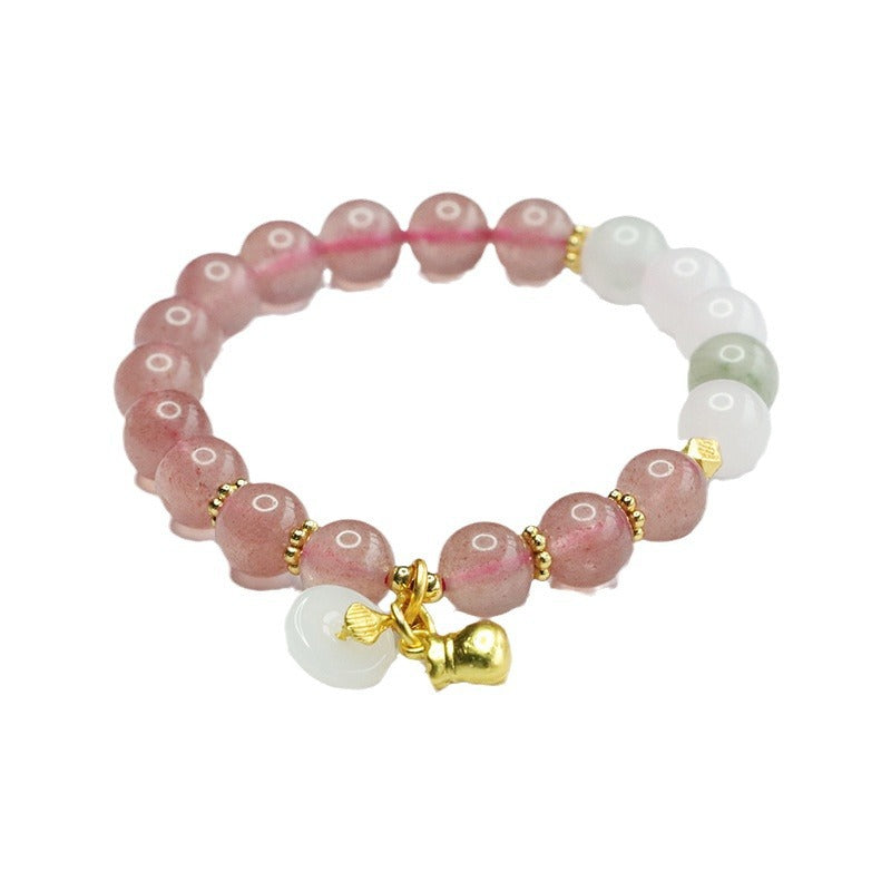 Natural Strawberry Crystal Bracelet Chain Tianshan Cui Bracelet Ancient Style Live Broadcast Hot Products Wholesale Delivery CB4060405 