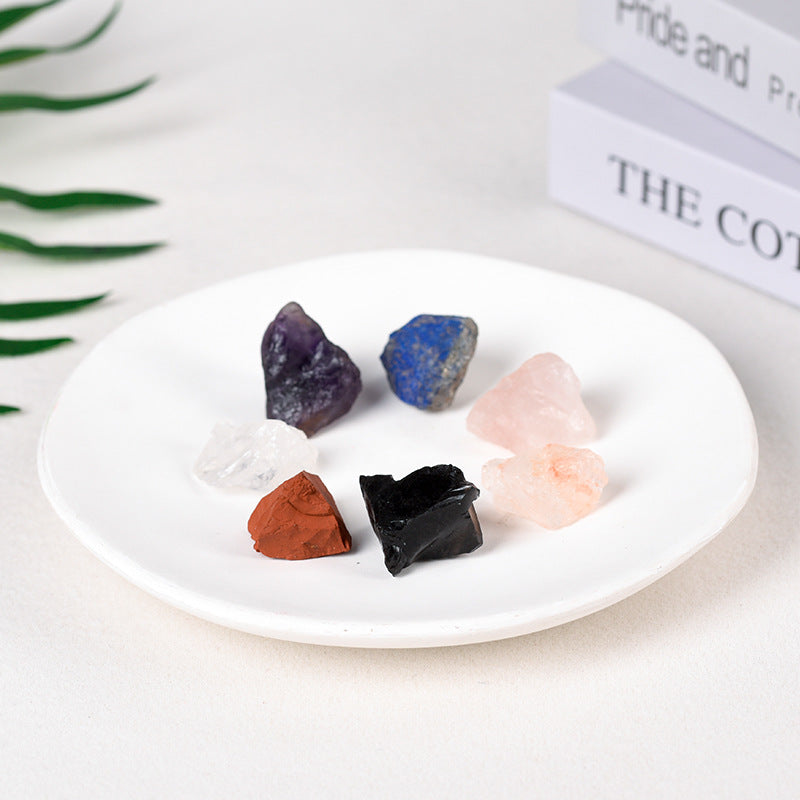 Spot popular natural crystal gravel aromatherapy stone irregular 7-color crystal rough stone 