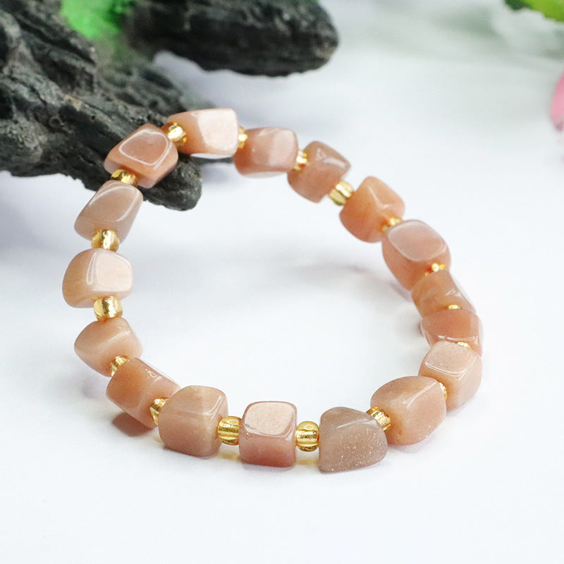 Natural Orange Moonlight Bracelet Sunstone Shape Bracelet Crystal Women CB3072806 