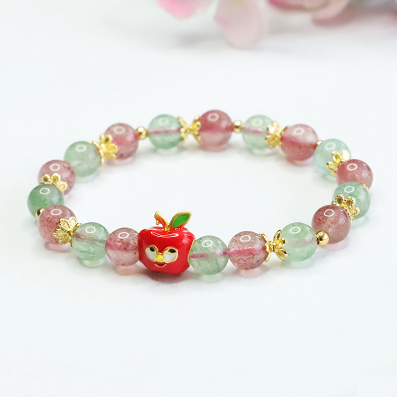 Natural red and green strawberry crystal bracelet Christmas peace fruit bracelet CB3111406 