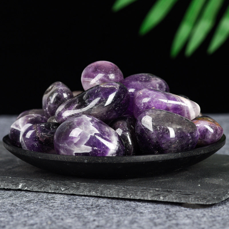 Demagnetized stone amethyst crystal tumbled stone powder crystal gravel fish tank stone home decoration ornaments healing stone 