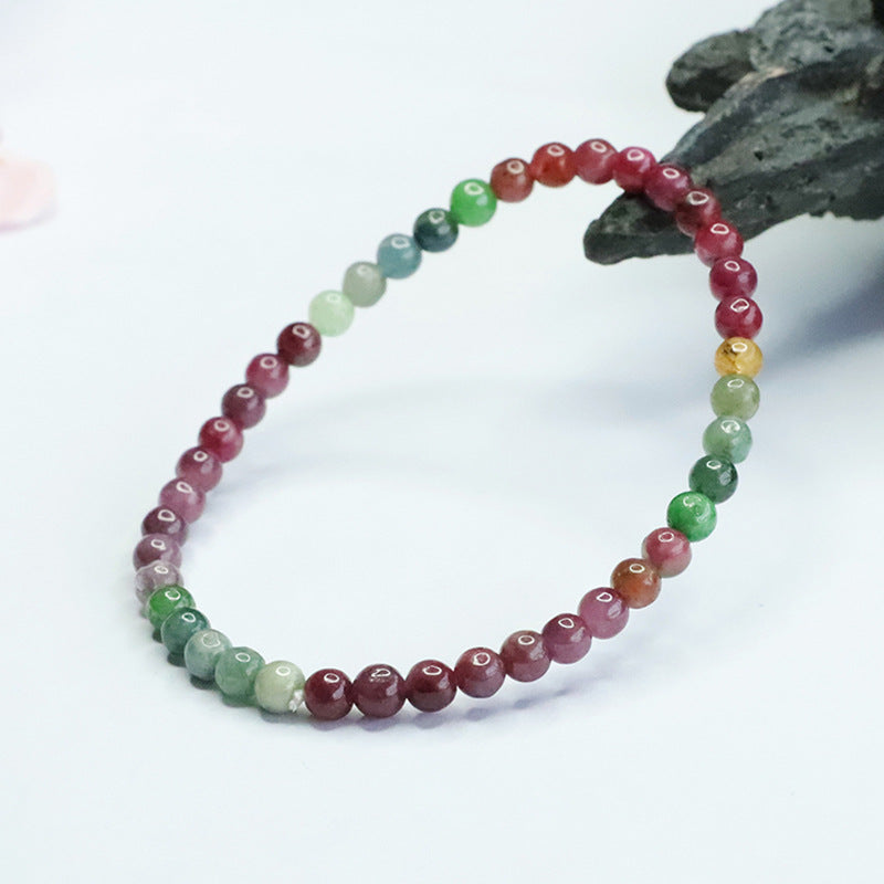 Natural rainbow tourmaline bracelet Brazilian old material gradient bracelet for women CB3022404 