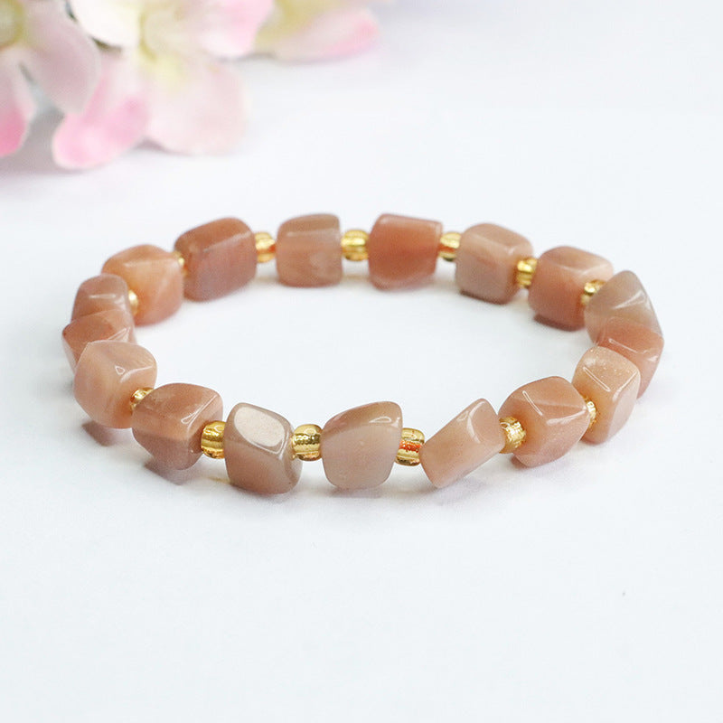 Natural Orange Moonlight Bracelet Sunstone Shape Bracelet Crystal Women CB3072806 