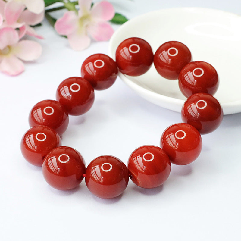 Red agate bracelet full of meat single circle bracelet for men retro MN3100808