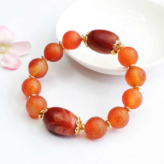 Old material red agate passepartout bracelet bracelet jewelry MN2042111