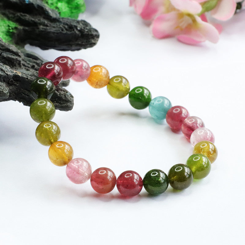 Natural tourmaline bracelet Brazilian old mine rainbow 9m bracelet crystal color treasure supply CB2081608 