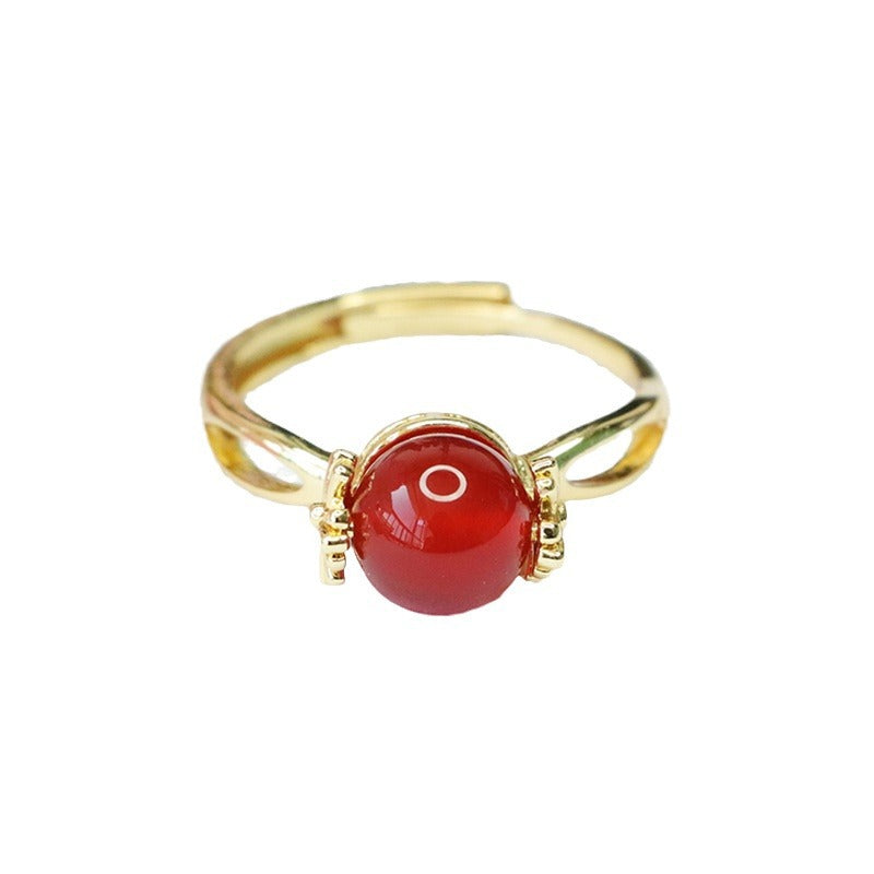 Carnelian ring chrysoprase rotatable ring ring MN3101303