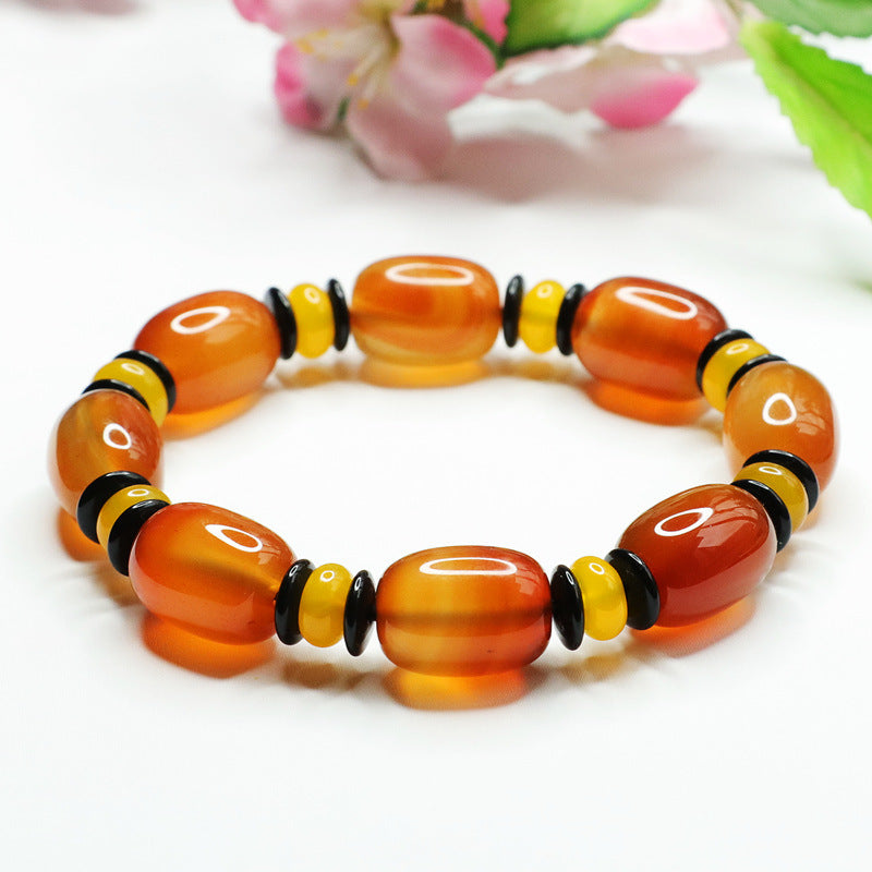 Natural red agate bracelet Passepartout chalcedony bracelet jewelry MN1122567