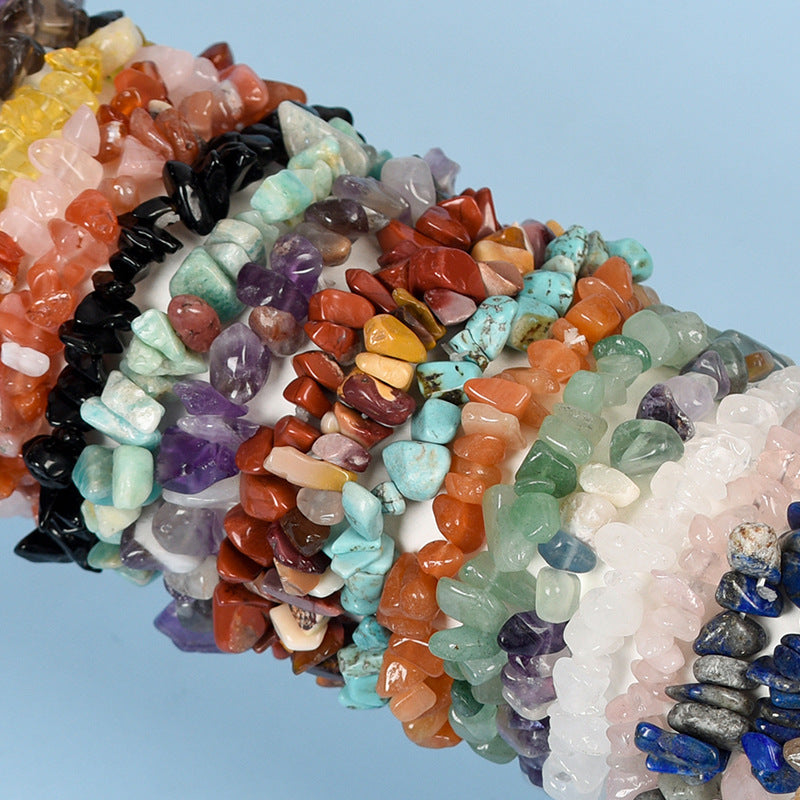 New hot-selling natural crystal mixed irregular gravel bracelet for women handmade rose quartz bracelet 