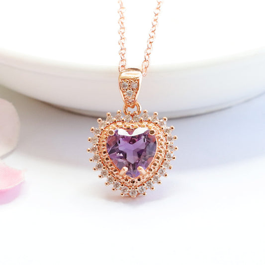 Natural Amethyst Pendant Love Overseas Hot Selling Colorful Jewelry CB2101305 