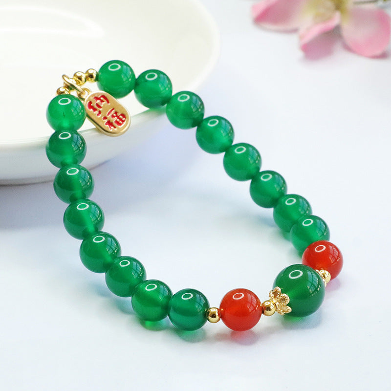 Natural Chrysoprase Bracelet Red Agate Fortune Bracelet Women's Jewelry MN2123010