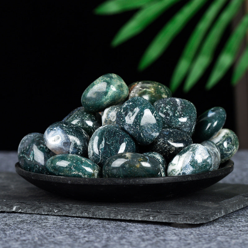 Natural demagnetized stone white crystal tumbled stone powder crystal gravel fish tank stone home decoration ornaments healing stone 