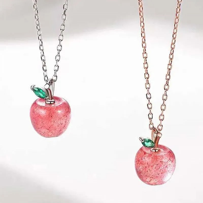 Strawberry crystal small apple pendant pigeon blood red starlight love stone crystal jewelry trickle CB2112720 