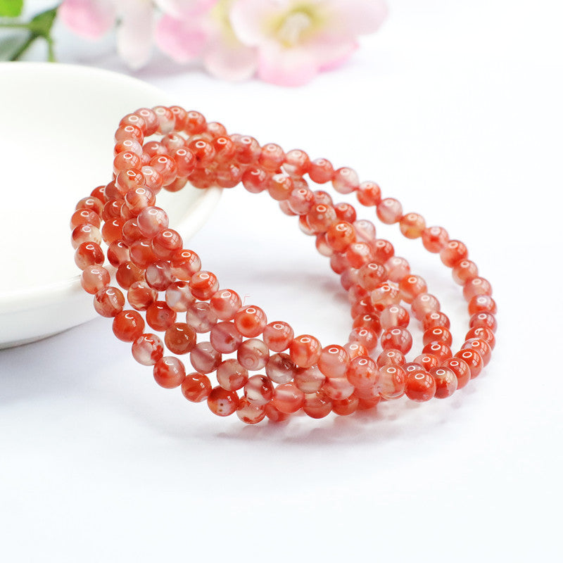 Natural South Red Agate Bracelet Sichuan Material Flame Pattern Bracelet Jewelry MN2082512 