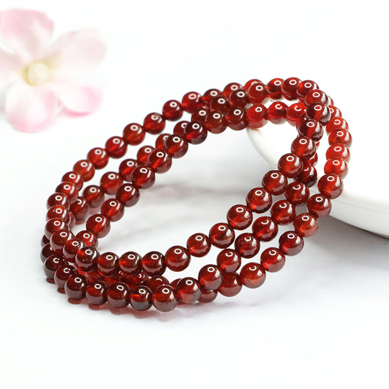 Natural Orange Garnet Multi Circle Bracelet Women's Stone Necklace Crystal CB4040405 