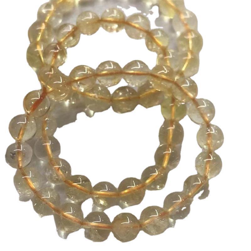 Natural Yellow Asai Citrine Single Circle Bracelet Rainbow Light Bracelet Non-Artificial Explosion Finished Bracelet Wholesale