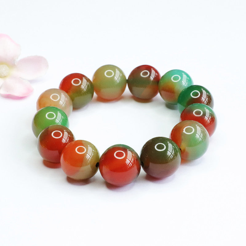 Natural pretty agate bracelet multi-treasure chalcedony bracelet colorful gem jewelry MN2052403