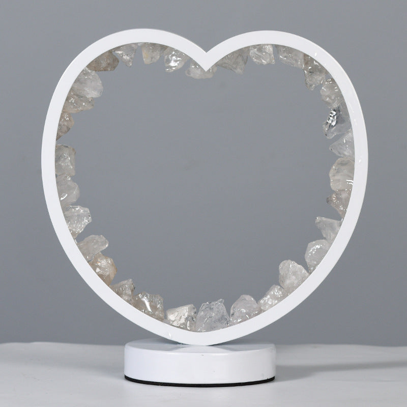 Natural rough stone irregular transparent crystal colorful shiny heart-shaped night light color changing Halloween gift luminous gift 