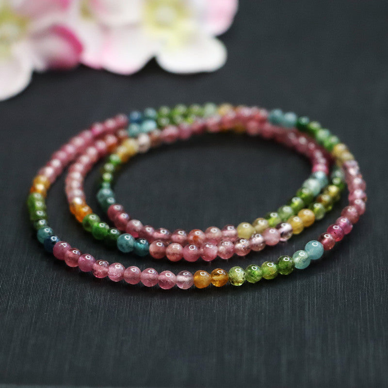 Natural Tourmaline Bracelet Rainbow Brazilian Bracelet Crystal Gemstone CB2100212 