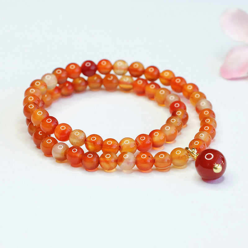 Natural red agate bracelet chalcedony acacia bean bracelet new Chinese style jewelry MN4031207