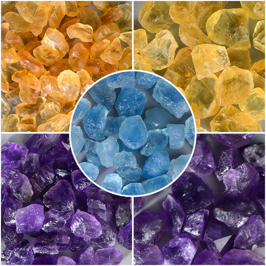 Spot high quality Brazilian citrine raw stone, aquamarine diffused stone, natural amethyst crystal stone in bulk 