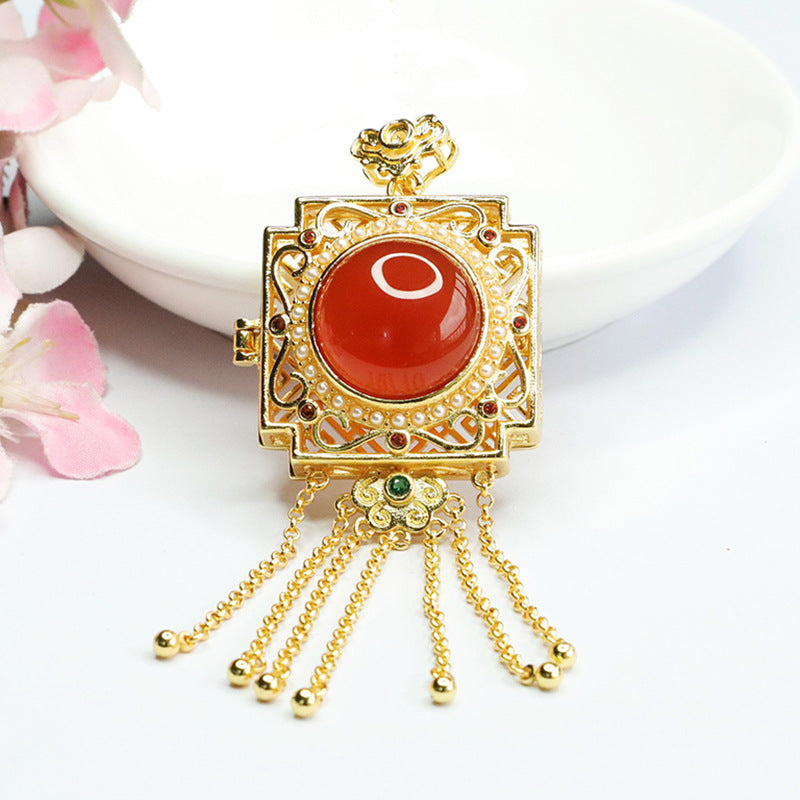 Carnelian pendant carnelian sachet tassel necklace palace style MN3081511