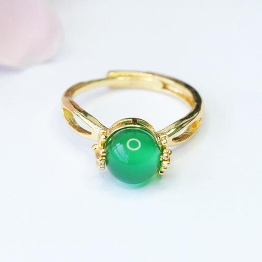 Carnelian ring chrysoprase rotatable ring ring MN3101303