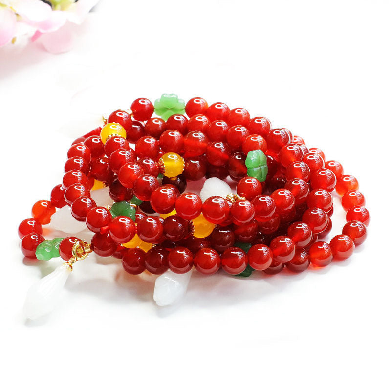 Red agate bracelet magnolia chalcedony bracelet jewelry MN1122556