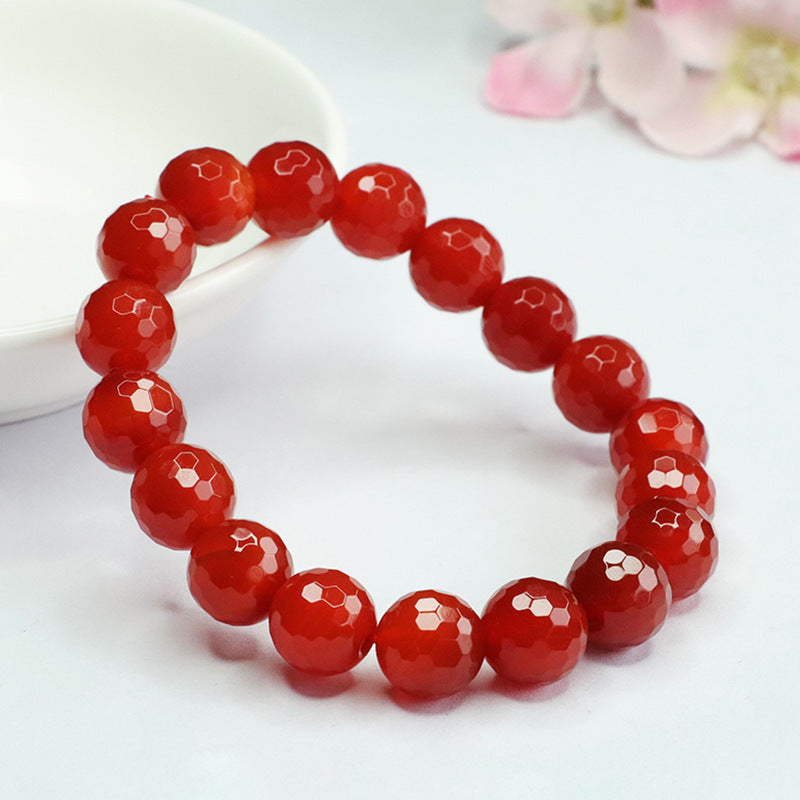 Carnelian faceted bead bracelet pigeon blood carnelian bracelet MN3082601