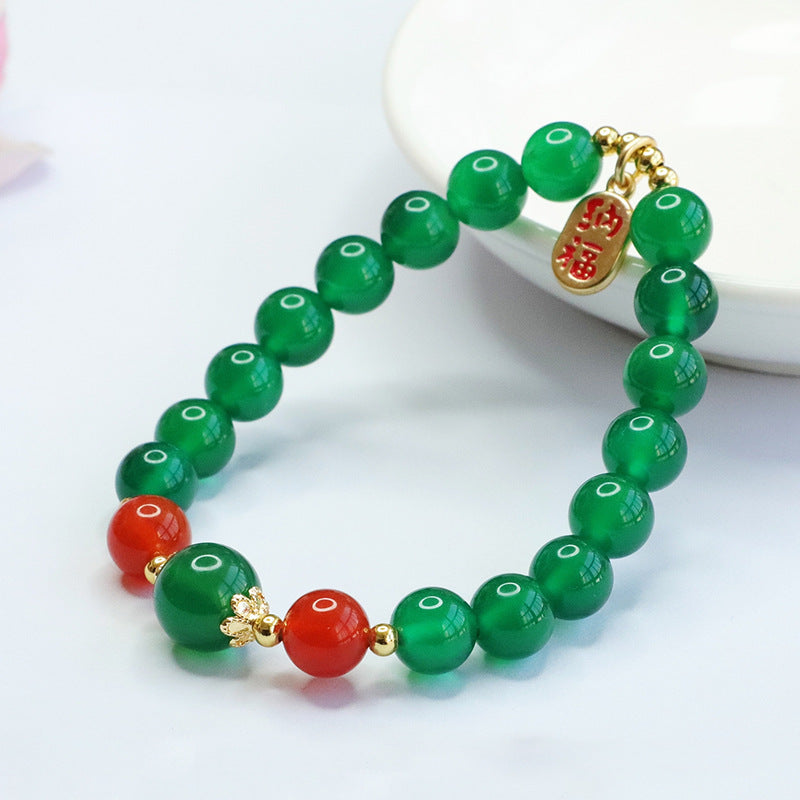 Natural Chrysoprase Bracelet Red Agate Fortune Bracelet Women's Jewelry MN2123010