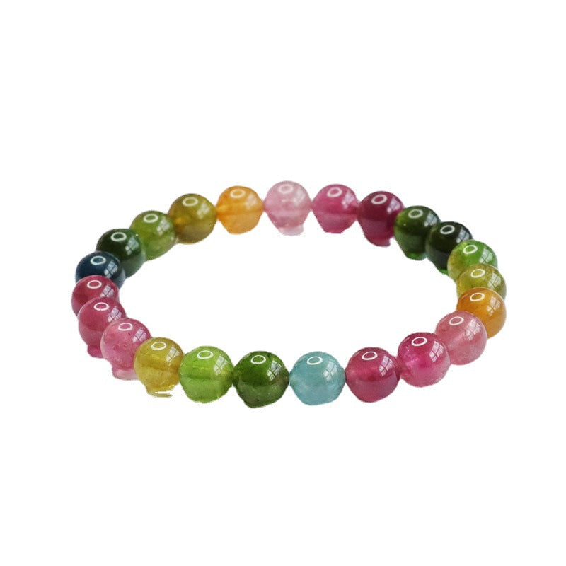 Natural tourmaline bracelet old mine Brazilian rainbow bracelet 8m crystal color treasure supply CB2081604 