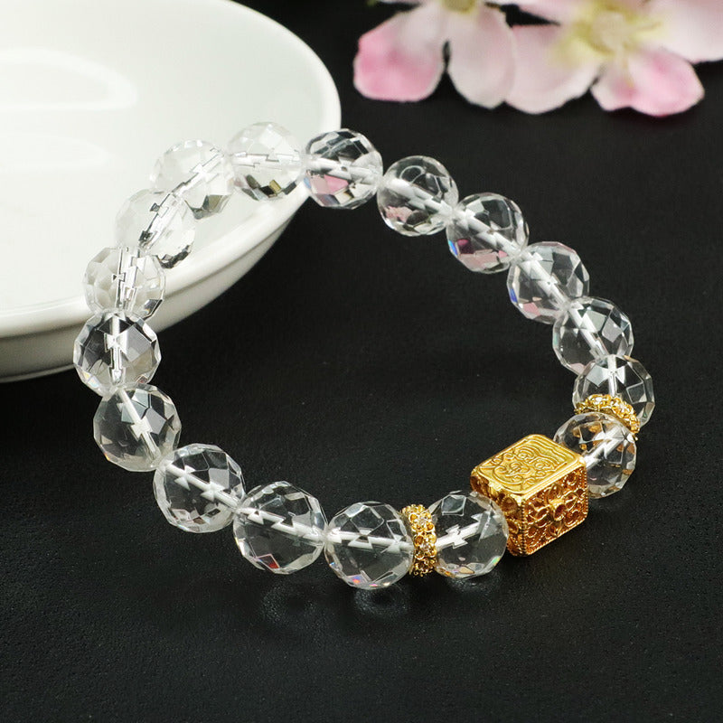 Natural white crystal bracelet colorful treasure Xiaohongshu hot model CB3041108 