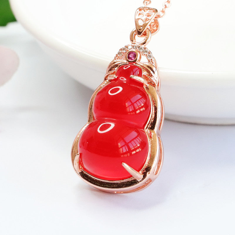 Natural red agate pendant chalcedony gourd necklace jewelry accessories MN2102802