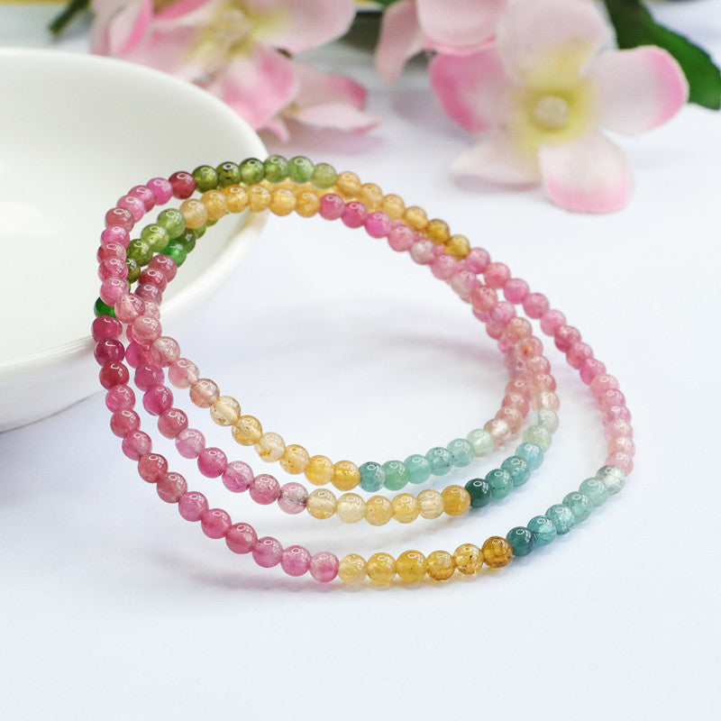 Natural Tourmaline Bracelet Brazilian Rainbow Bracelet Crystal Color Treasure CB2062401 