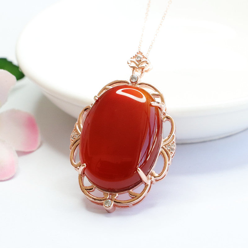 Natural red agate pendant chalcedony pigeon egg jewelry MN2101005