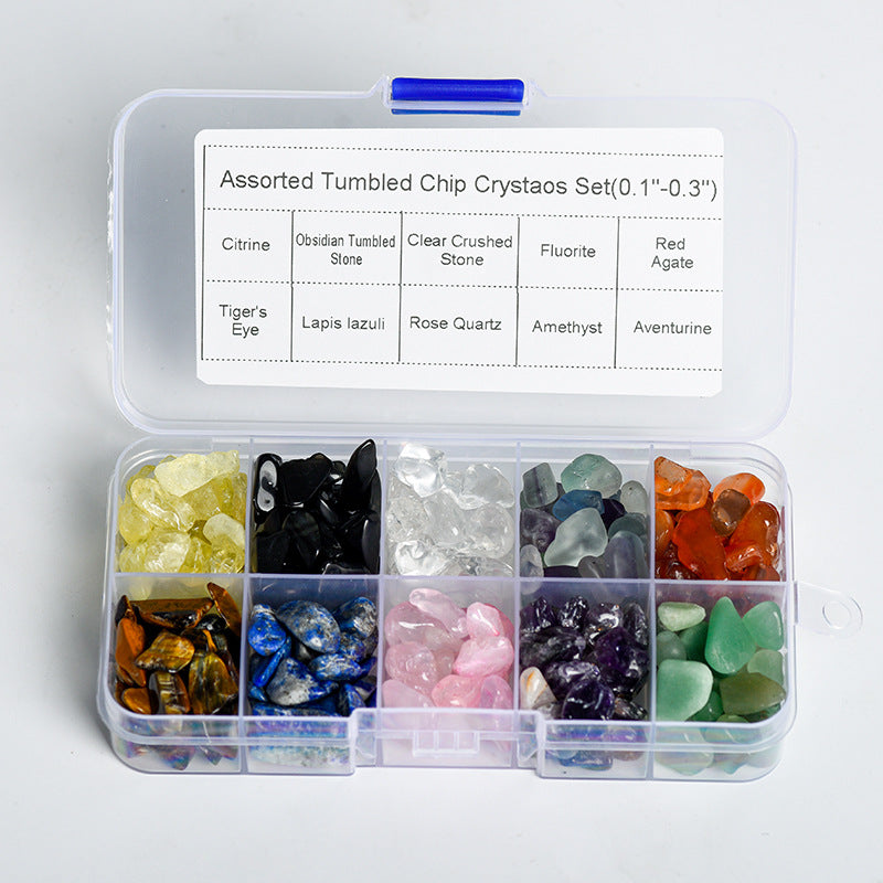 DIY jewelry materials hot selling 10 mixed crystal natural semi-precious stone specimen tumbled stones 