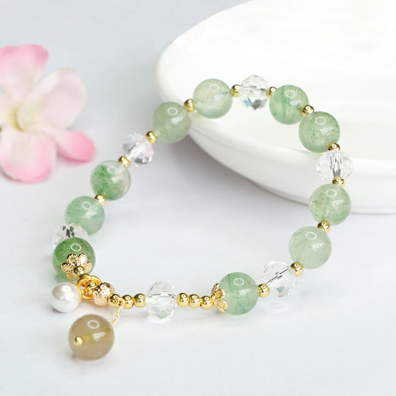 Natural Crystal Bracelet Green Strawberry Crystal Bracelet Women's Colorful Jewelry Live Wholesale Delivery CB4062601 