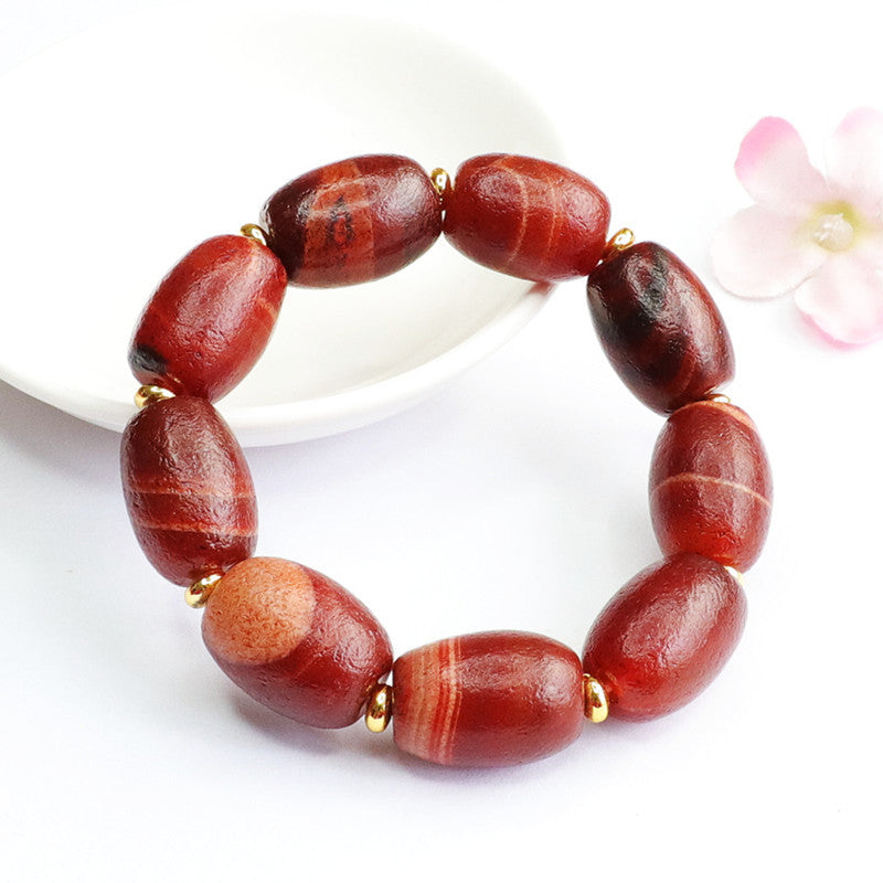 Natural old material red agate passepartout bracelet bracelet jewelry MN2042110 