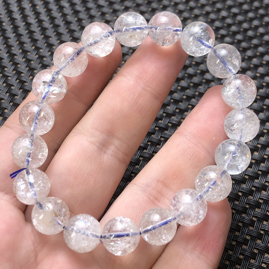 Natural white Asai bracelet non-artificial explosion high frequency rainbow white crystal single circle bracelet finished product manufacturer wholesale